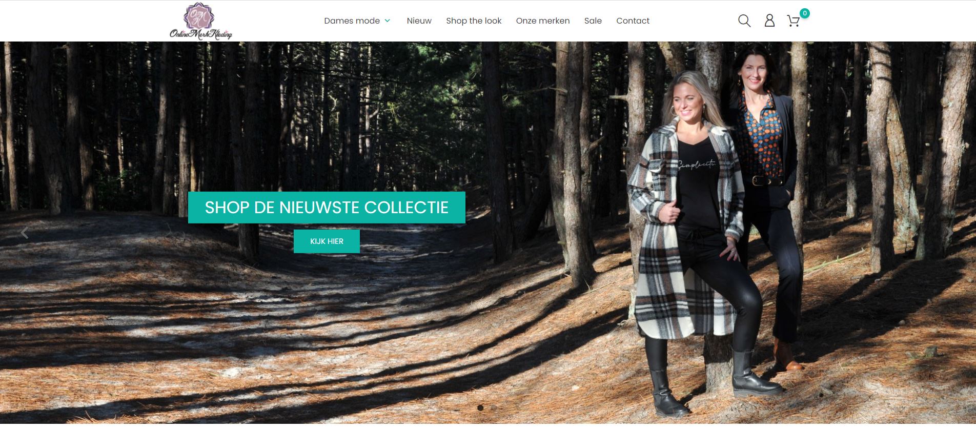 Screenshot onlinemerkkleding.nl