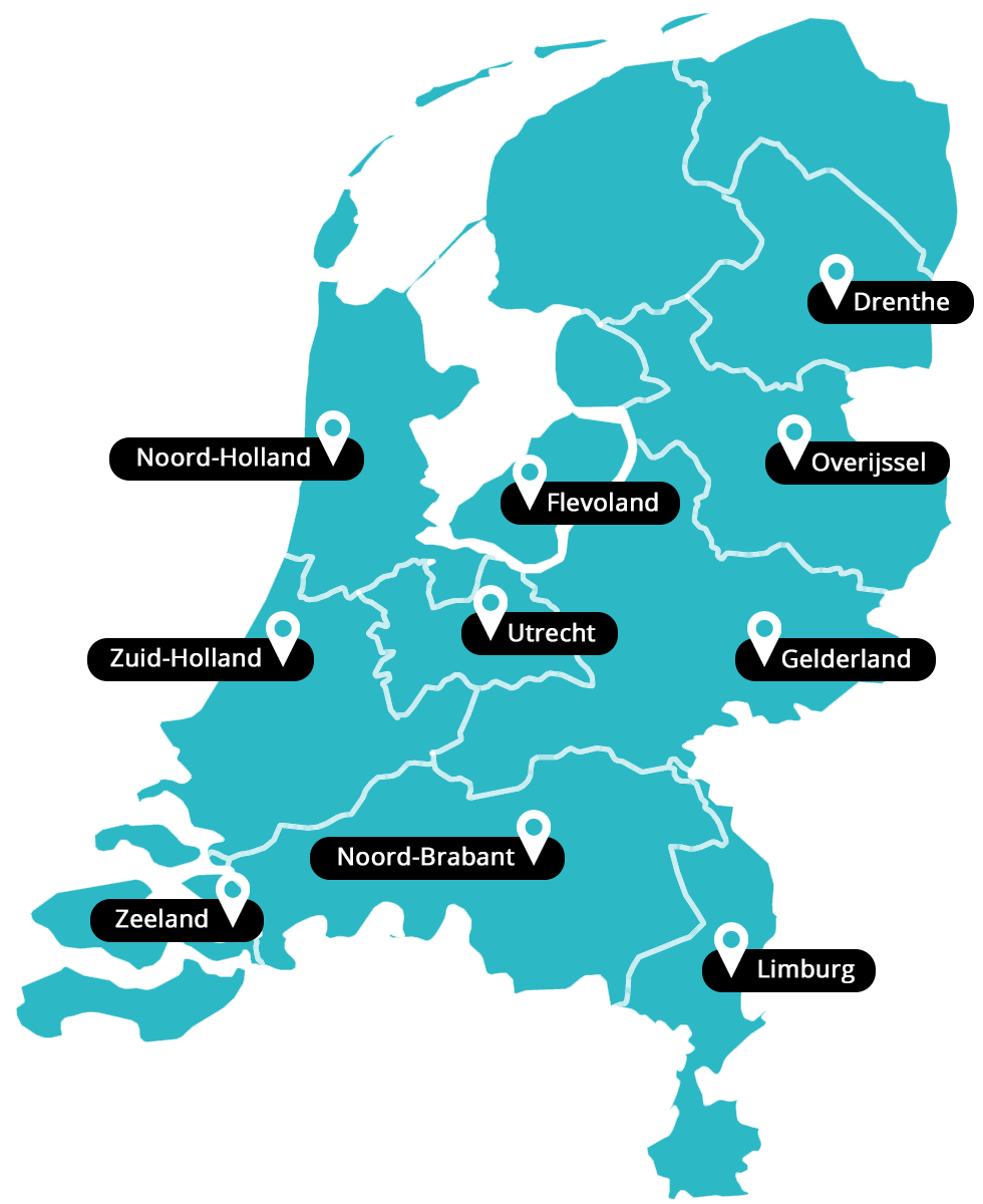 Kaart provincies Nederland