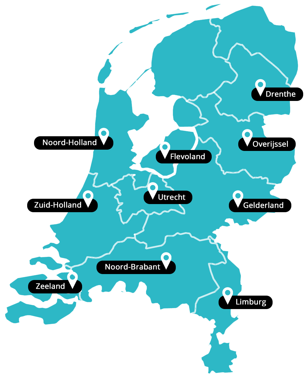 Kaart provincies Nederland